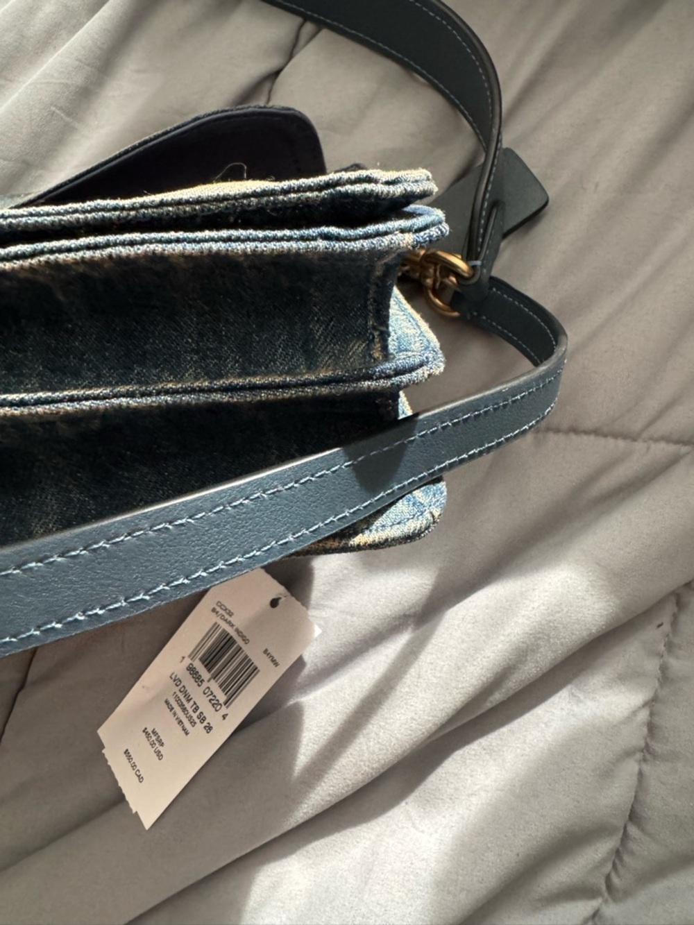 Coach Denim Blue Shoulder Bag with Gold Hardware Tabby 26 - Picture 10 of 15